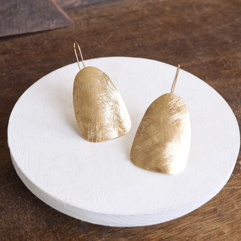Elongated Shield Minimalist Earrings – Gold or Silver