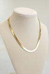 Shiny Herringbone chain necklace Gold Silver