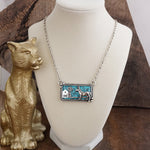 Prairie Tales – Silver Tone Western Pendant Necklace