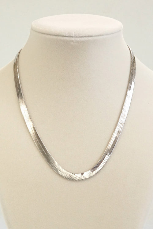 Shiny Herringbone chain necklace Gold Silver