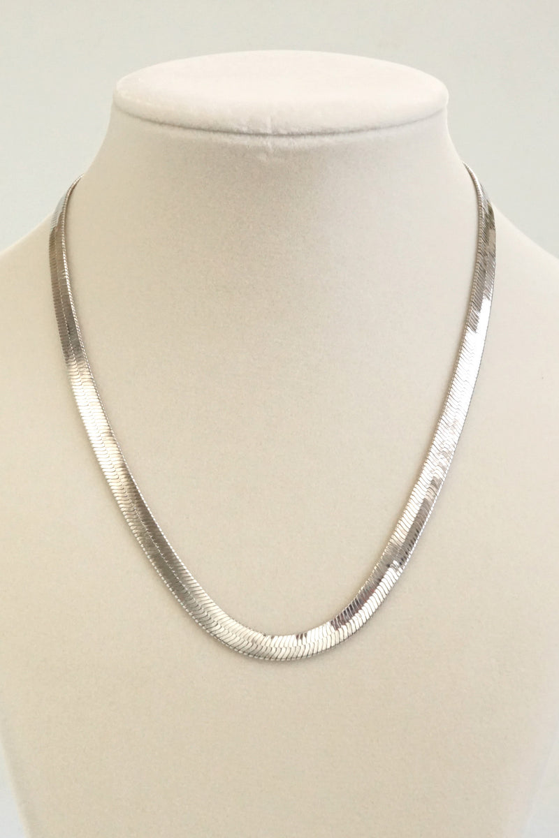 Shiny Herringbone chain necklace Gold Silver