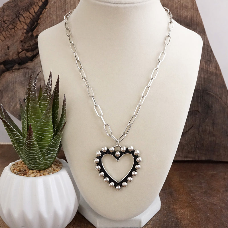 Wild Grace – Western Bubble Heart Pendant Necklace