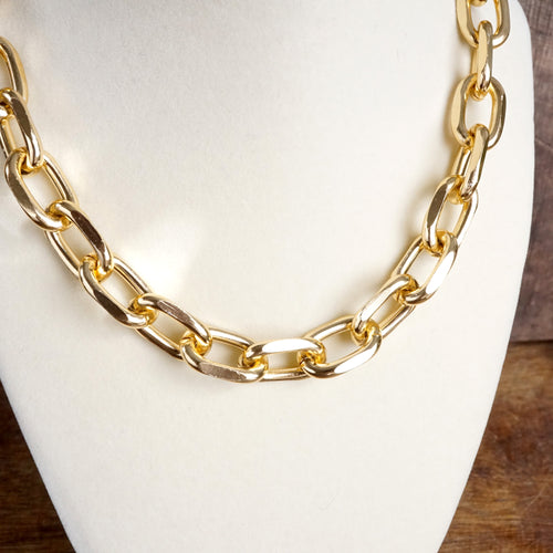 Lightweight Gold-Tone Chunky Cable Chain Necklace