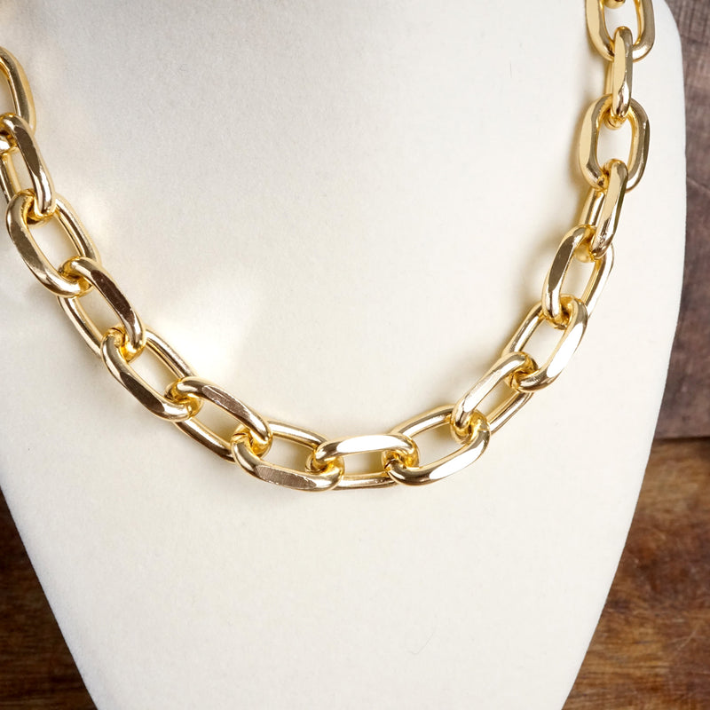 Lightweight Gold-Tone Chunky Cable Chain Necklace