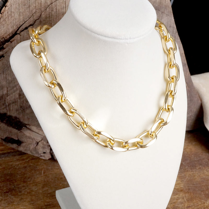 Lightweight Gold-Tone Chunky Cable Chain Necklace