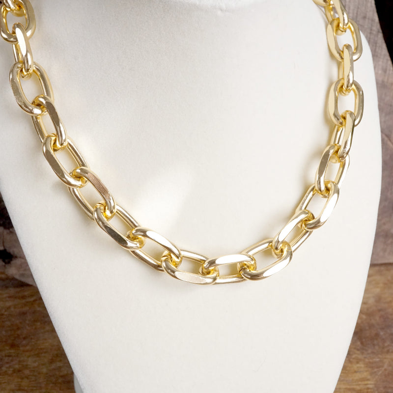 Lightweight Gold-Tone Chunky Cable Chain Necklace