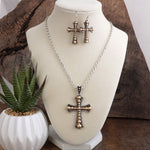 Sacred Bloom – Bubble Cross Western Necklace & Earrings Set