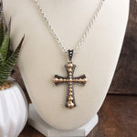 Sacred Bloom – Bubble Cross Western Necklace & Earrings Set
