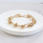 Paper Clip Link chain bracelet in Gold tone