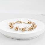 Paper Clip Link chain bracelet in Gold tone