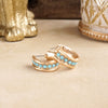 Minimalist Hoops with Faux Pearls or Turquoise – Brushed Gold