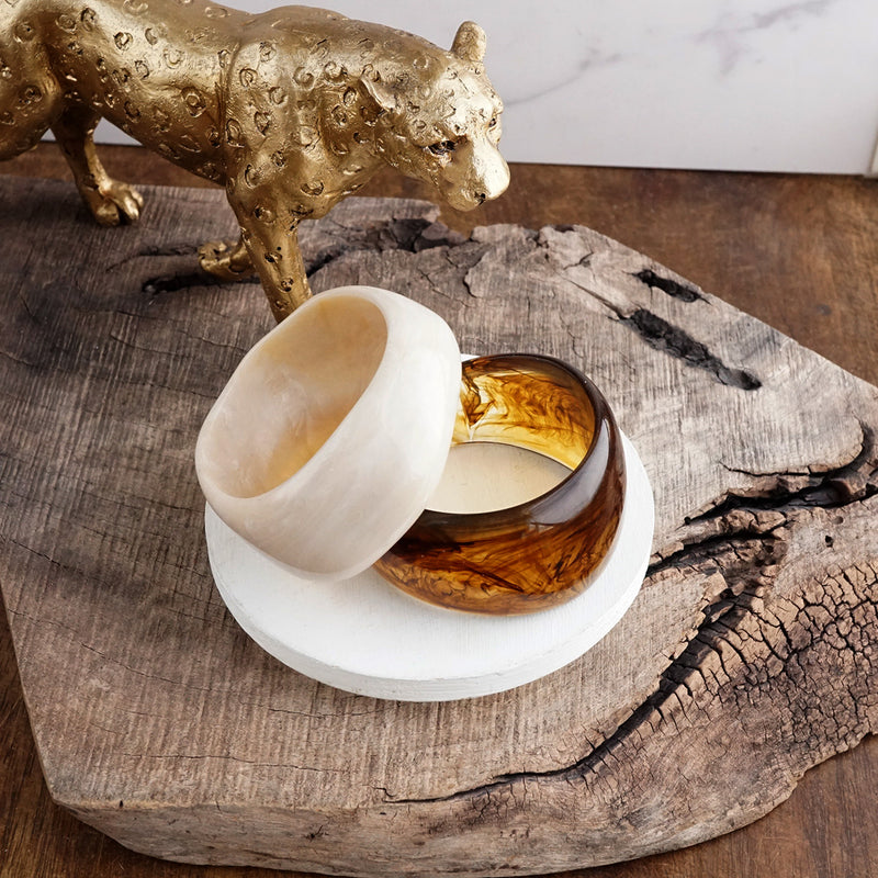 Warm Whisper – Chunky Resin Statement Bangle