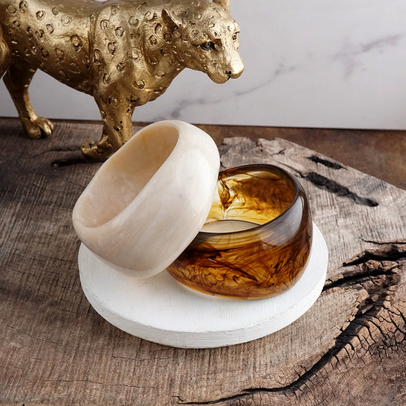 Warm Whisper – Chunky Resin Statement Bangle