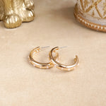 Classic Bubble Hoops – Gold with Crystal, Pearl, or Turquoise