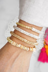Silver tone Heishi Disc Boho beaded bracelet