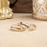 Classic Bubble Hoops – Gold with Crystal, Pearl, or Turquoise