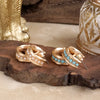 Minimalist Hoops with Faux Pearls or Turquoise – Brushed Gold