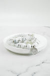 Coin Wood Beaded Bracelet Set - Silver Gold Tone