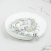 Coin Wood Beaded Bracelet Set - Silver Gold Tone