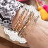 Classic Bracelet Set – Gold Chain & Hematite Gray Beads