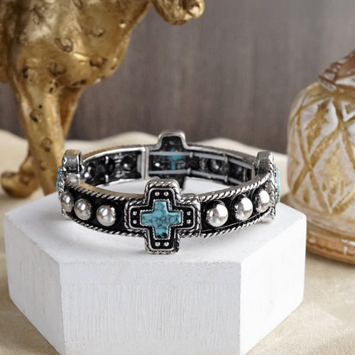 Desert Song – Boho Western Stretch Bangles with Turquoise