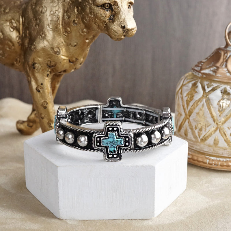 Desert Song – Boho Western Stretch Bangles with Turquoise