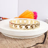 Chain Design Hinge Statement Bangle Bracelet in Gold tone