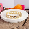 Chain Design Hinge Statement Bangle Bracelet in Gold tone