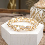 Gleam Links – Chunky Chain Stretchy Bracelet with Crystal Accents