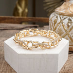 Gleam Links – Chunky Chain Stretchy Bracelet with Crystal Accents