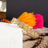 Chain Design Hinge Statement Bangle Bracelet in Gold tone