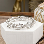 Gleam Links – Chunky Chain Stretchy Bracelet with Crystal Accents