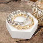Gleam Links – Chunky Chain Stretchy Bracelet with Crystal Accents