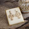 Golden Creed – Minimal Byzantine Cross Earrings