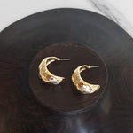 Hammered Teardrop Huggie Earrings - Gold & Silver Tone
