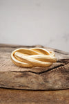 Gold tone triple strand flexy stretchy bracelet bangle watch band Snake chain