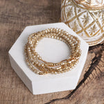 Classic Bracelet Set – Gold Chain & Cream Beads