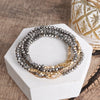 Classic Bracelet Set – Gold Chain & Hematite Gray Beads