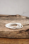 Silver tone small ball beads bracelet stack of 5 bracelets