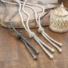 Moonlight Knot – Rhinestone Knotted Rope Tassel Necklace