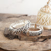 Moonlit Mesa – Textured Stretchy Bangles in Worn Silver