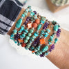 Navajo Handmade Wrap Bracelet Turquoise Amethyst Spiny Pearl Coil Layering Bracelets