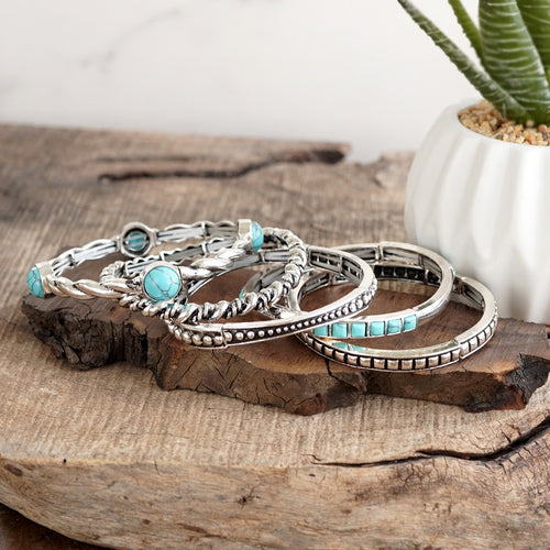 Desert Charm – Western Silver Bangle Bracelet Collection