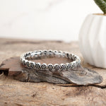 Prairie Glow – Western Stretchy Silver Bangle Bracelet