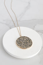 Semi Precious Long Necklace Pendant Dalmatian