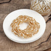 Golden Harmony – Set of 9 Stretchy Bracelets with Pearls and Gold Beads