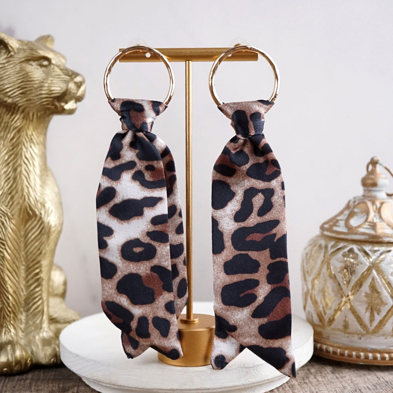 Wild Whimsy – Statement Fabric Tie Hoop Earrings