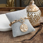 Urban Token – Cable Chain Toggle Bracelet with Coin Charm