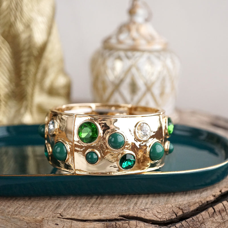 Starlit Shimmer – Crystal Cab Stretchy Bangle