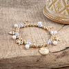 Charmed Harmony – Chinoiserie &amp; Gold Multi-Charm Stretch Bracelet